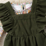 Long sleeve ditsy top and corduroy bodysuit