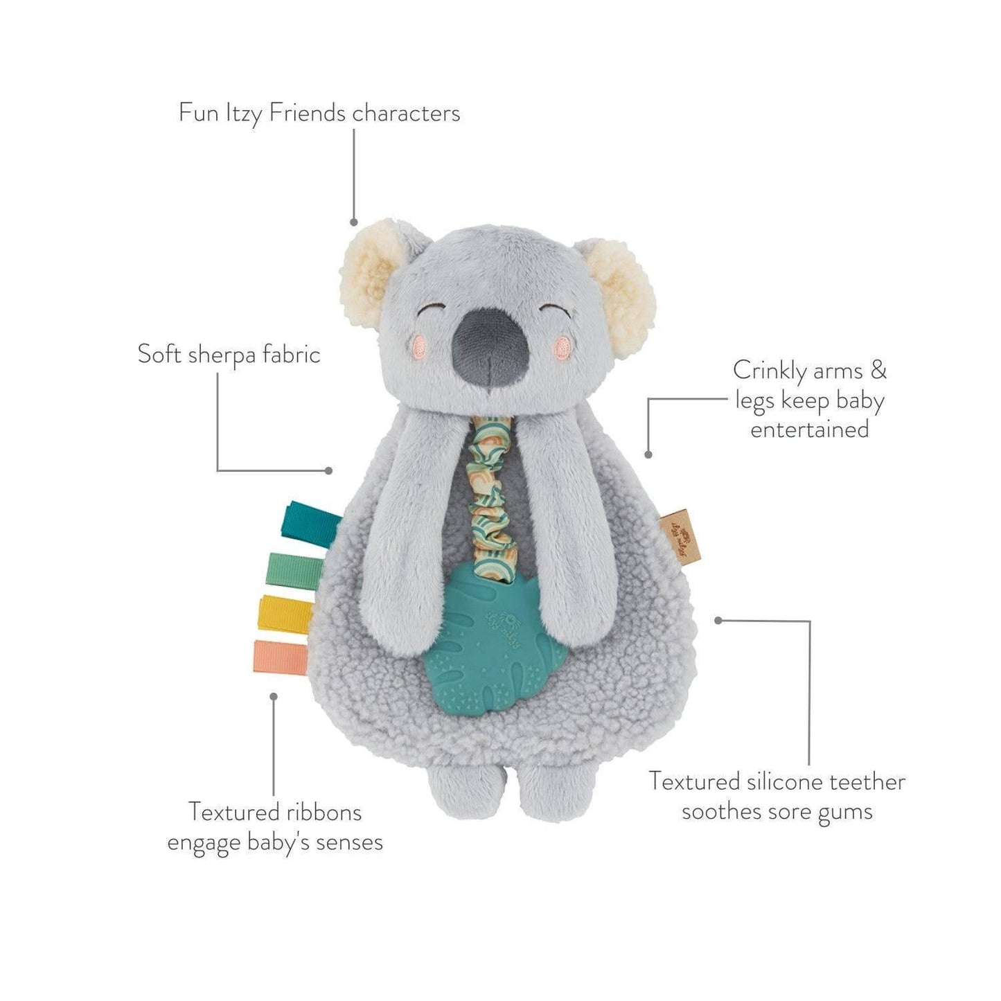 Holiday Itzy Lovey™ Plush + Teether Toy: Penguin - Evvie Bean's Baby Boutique