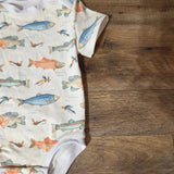 Handmade Vintage Fishing Baby Bodysuit