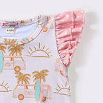 Retro Palm Ruffle Romper