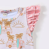 Retro Palm Ruffle Romper