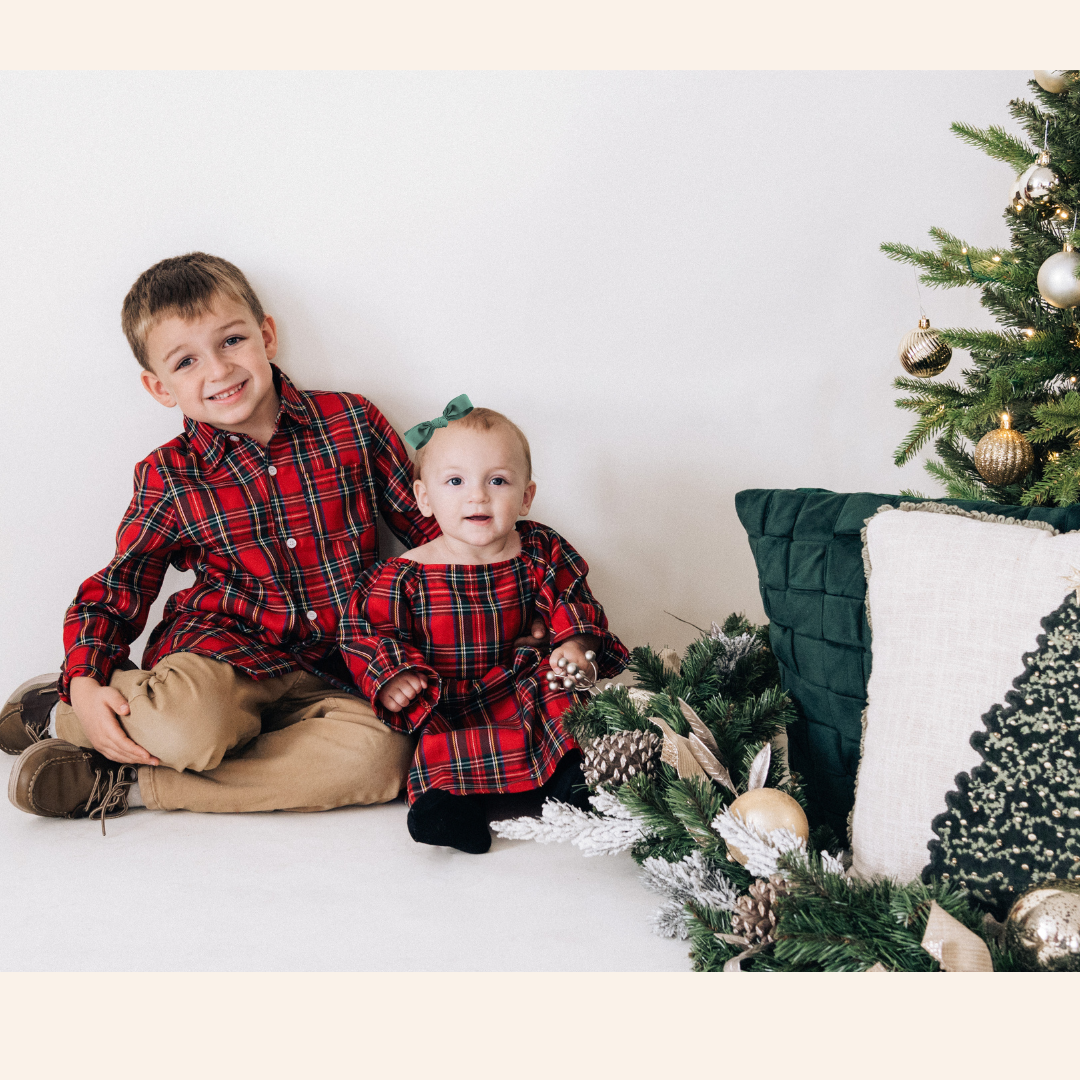 mommy and me dress christmas Wholesale Christmas Red Tartan Plaid Mommy & Me Dress - Women for your store