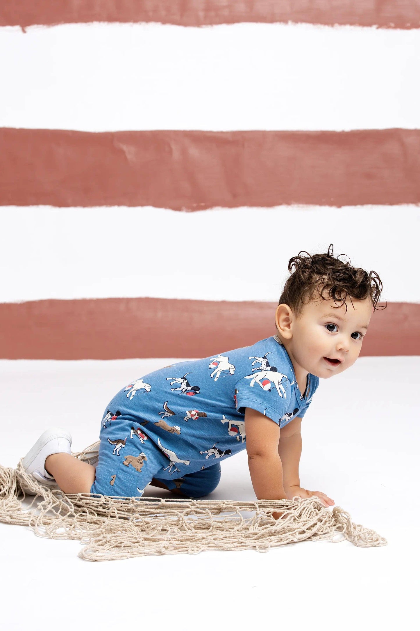 Baby Slub Shorty Romper | Nantucket Pups