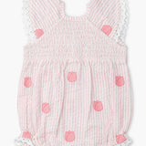 Easter Smocked Bubble Romper Embroidered Tulips