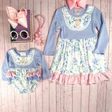 Purple & Pink Floral Ruffles Infant Romper