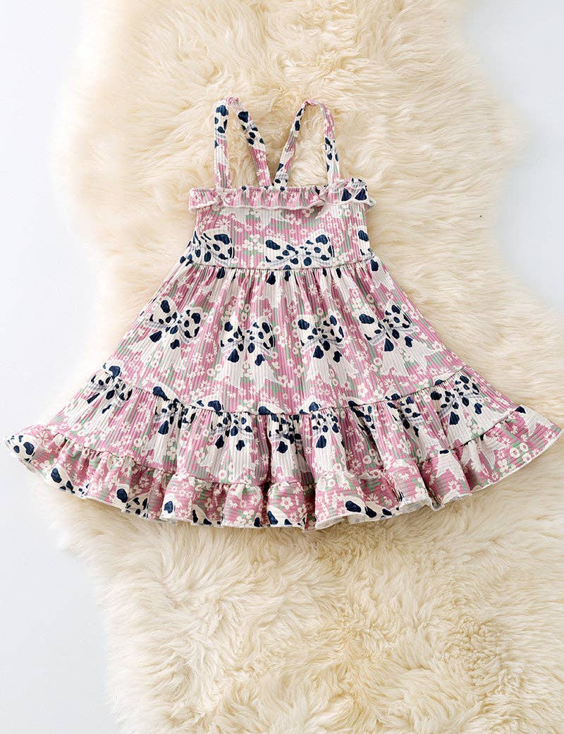 Cow Print & Coquette Ruffle Dress