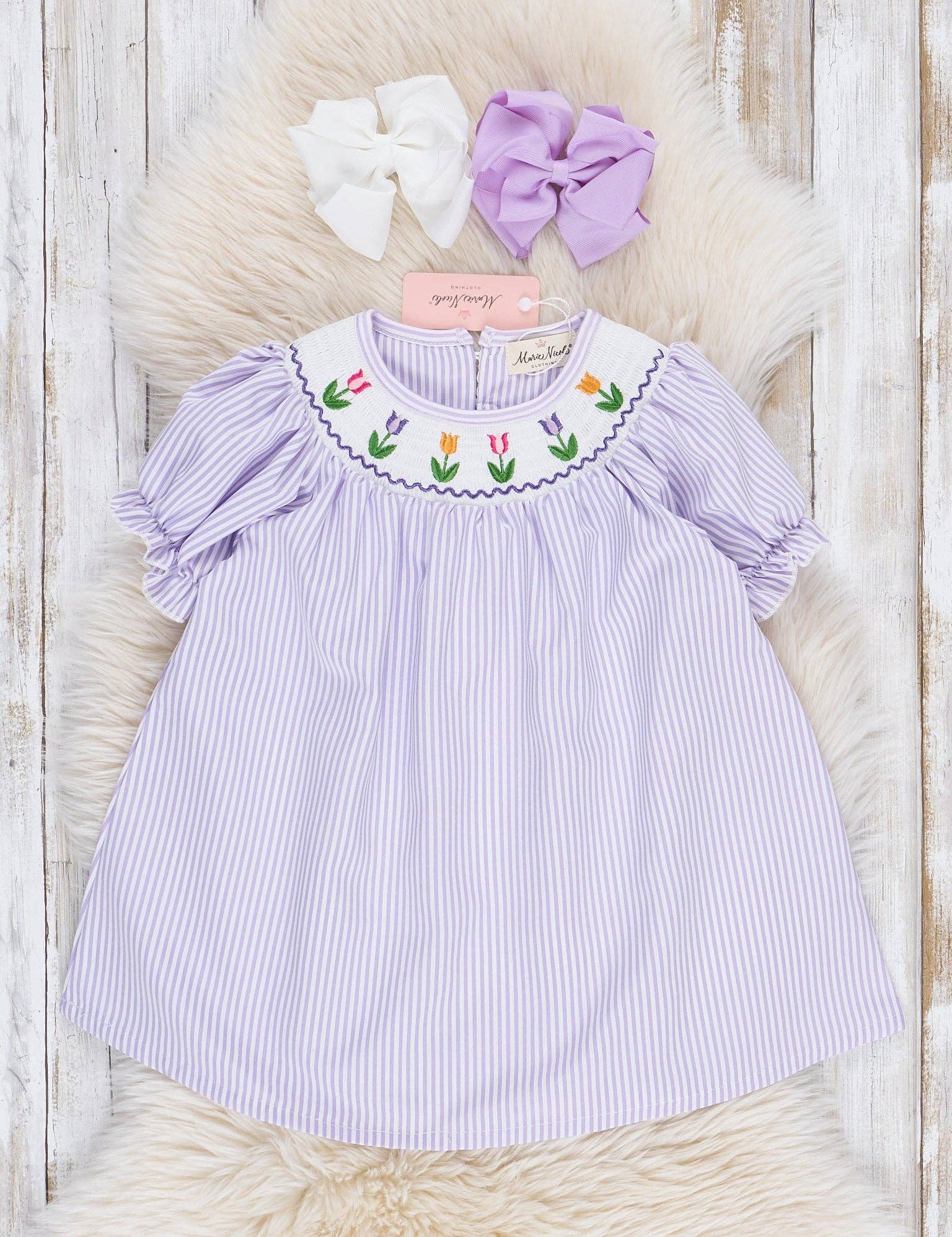 Tulip Smocked Striped Dress