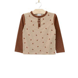 Fall Pecan Acorn Henley Tee | Cotton | 2-6y