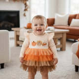Thanksgiving 4 layer tulle baby bodysuit