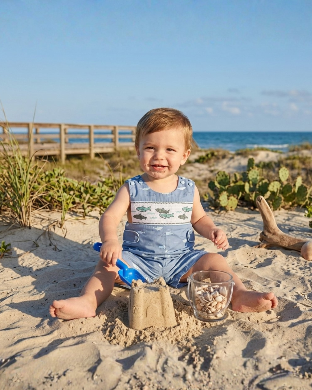 Shark Print Smocked JonJons