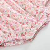 Floral Strawberry Smocked Flutter Romper