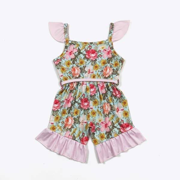 Vintage Floral Ruffle Romper