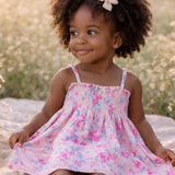 Muslin Smocked Tube Dress, Garden Secrets
