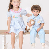 Picnic Hop Embroidered Cotton Dress