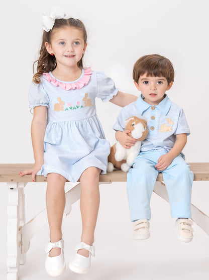 Picnic Hop Embroidered Cotton Dress