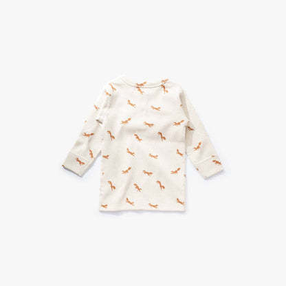 Friendly Fox Waffle Long Sleeve Tee