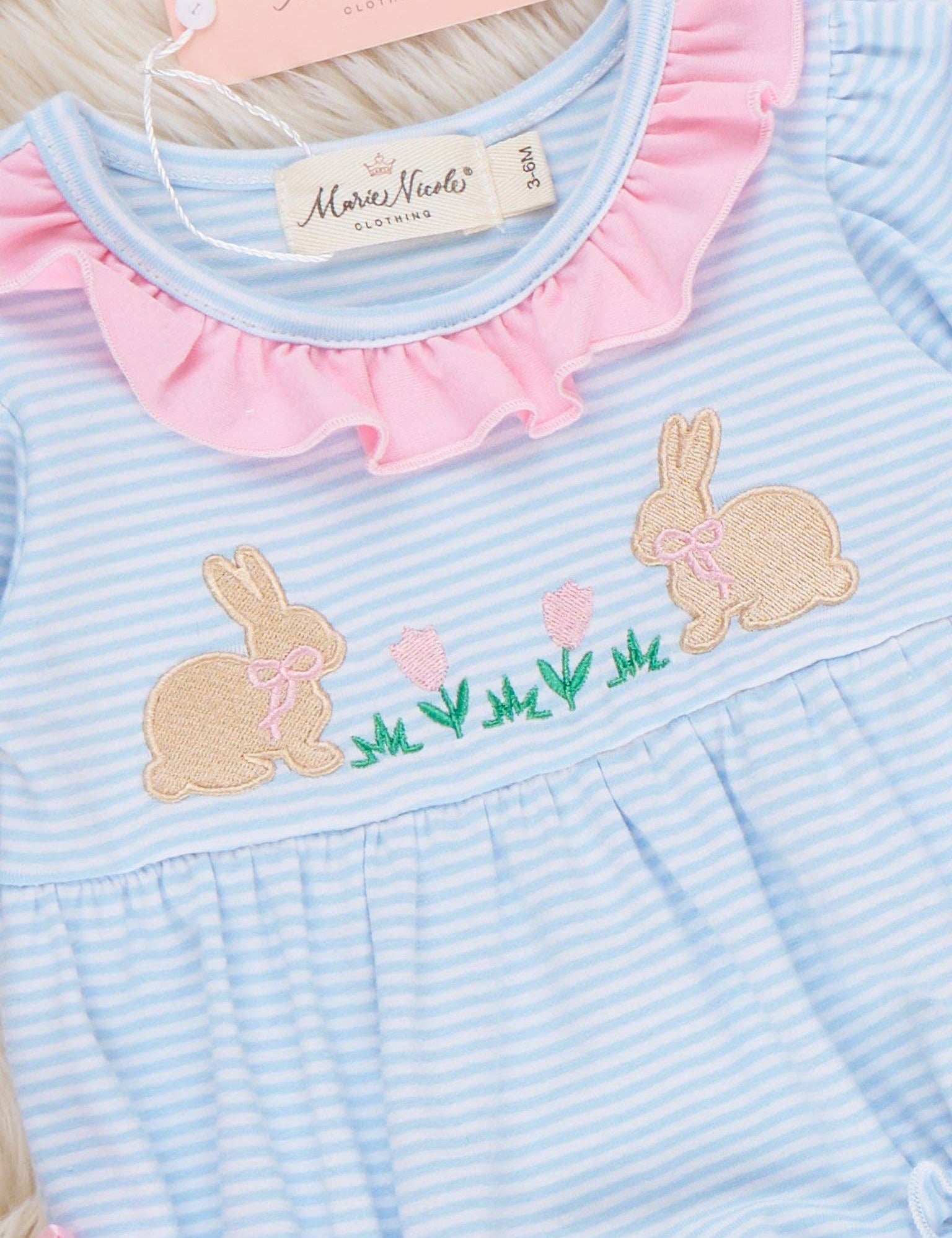 Picnic Hop Embroidered Cotton Ruffle Bubble