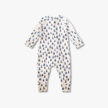 Pine Tree Waffle Baby Zip Romper