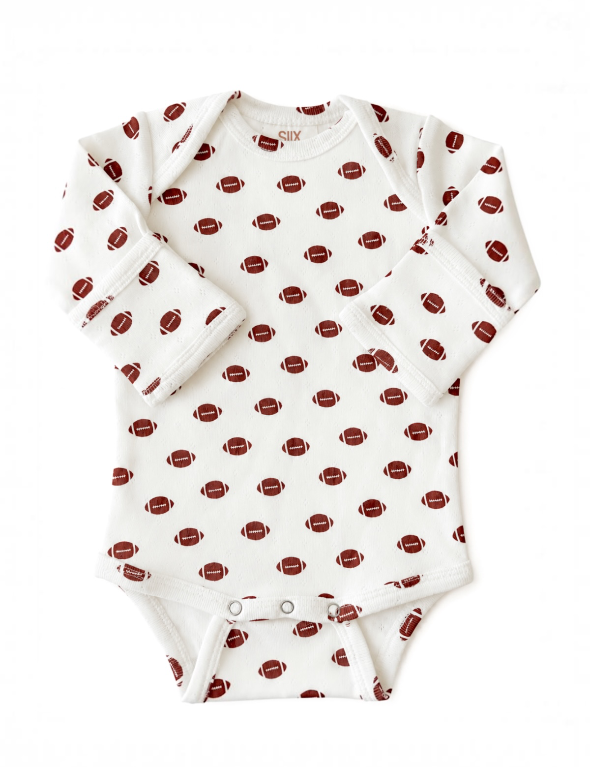 Football / Organic Pointelle Long Sleeve Bodysuit