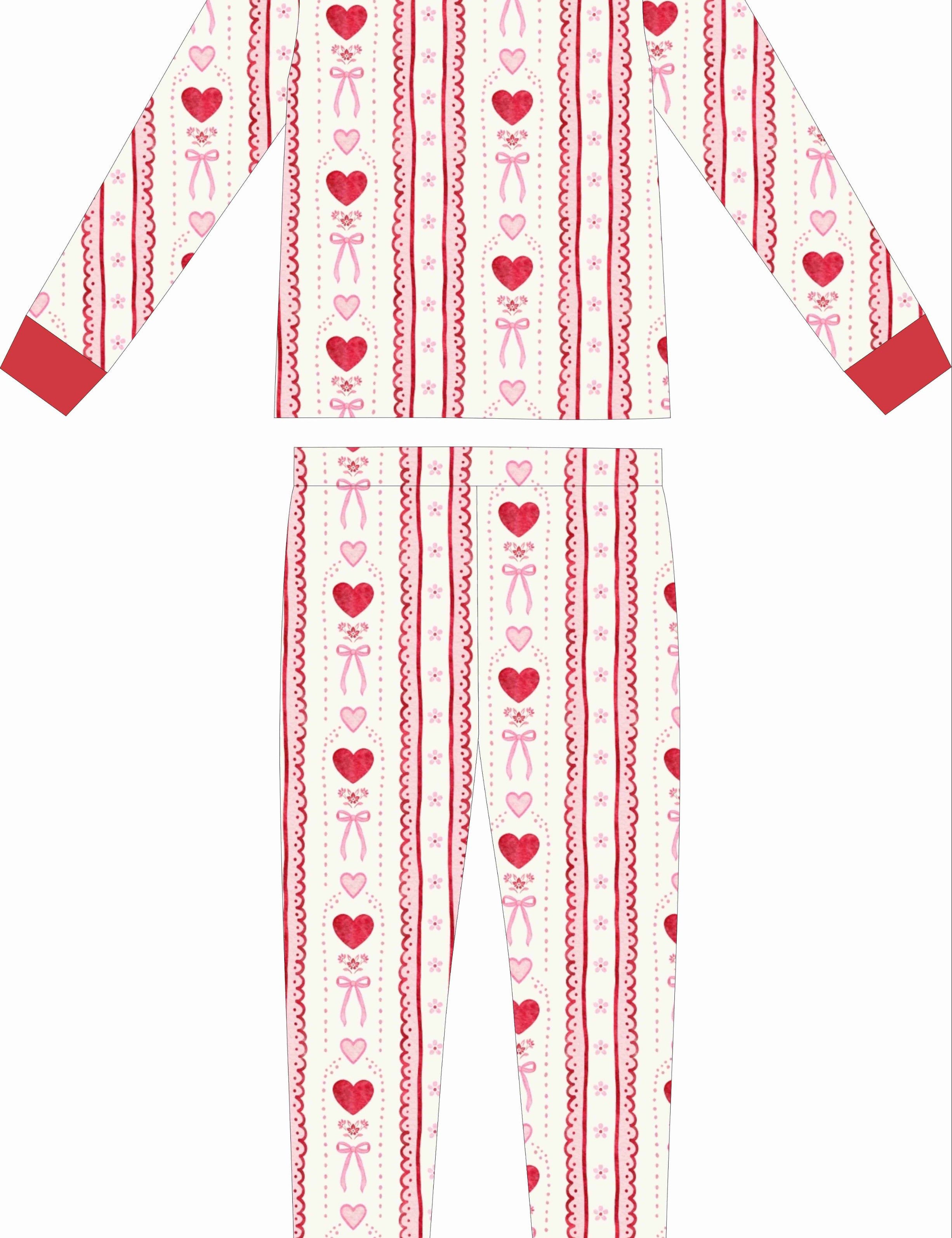 Queen of Hearts Two Piece Bamboo Sleeper Set