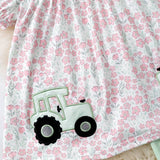 Tractor applique tunic & dusty green leggings