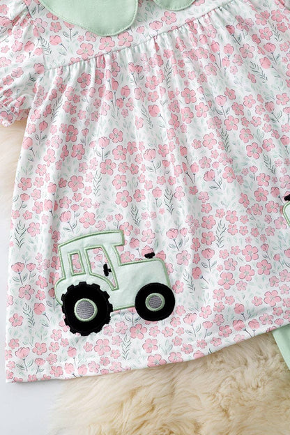 Tractor applique tunic & dusty green leggings