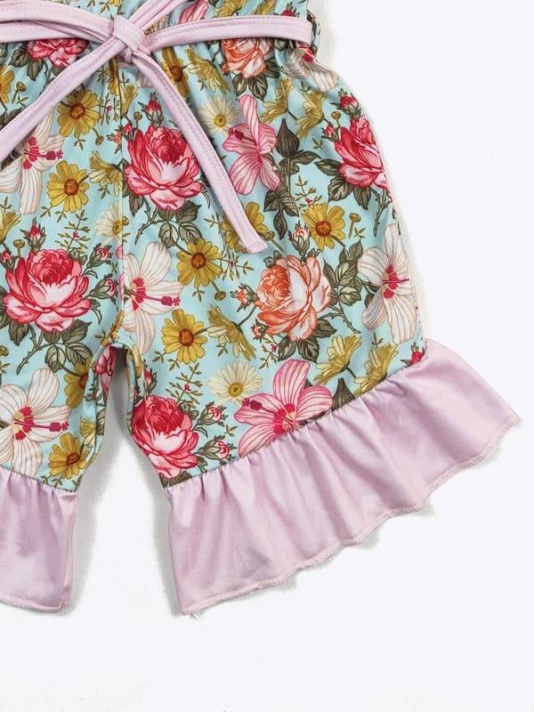 Vintage Floral Ruffle Romper