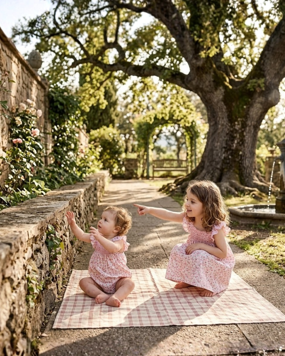 Floral Strawberry Smocked Flutter Dress