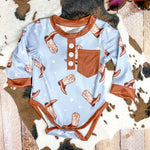 Cowboy Boots Infant Romper: Fall 2025 Western Baby Clothes