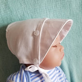 Boys Solid White Bonnet Baby