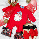 Rodeo Santa Fringe Infant Romper: Christmas 2025 0-3m