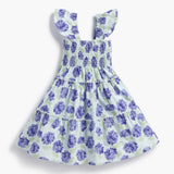Flutter Sleeve Dress | Iris Purple Hydrangeas