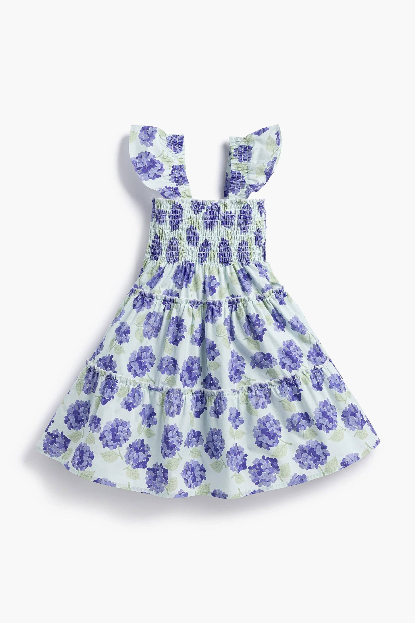 Flutter Sleeve Dress | Iris Purple Hydrangeas