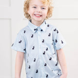 Light Blue Bunny Button Up Shirt