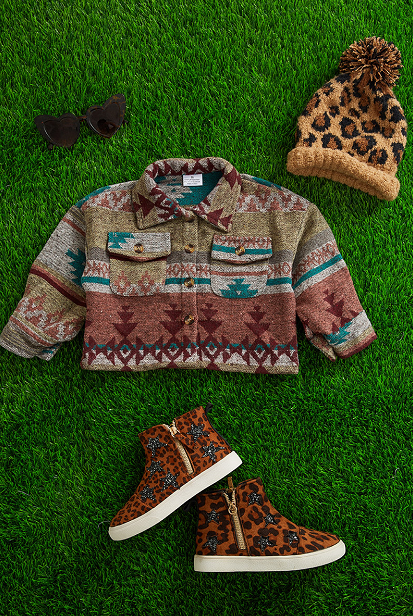 Aztec Crop Shacket