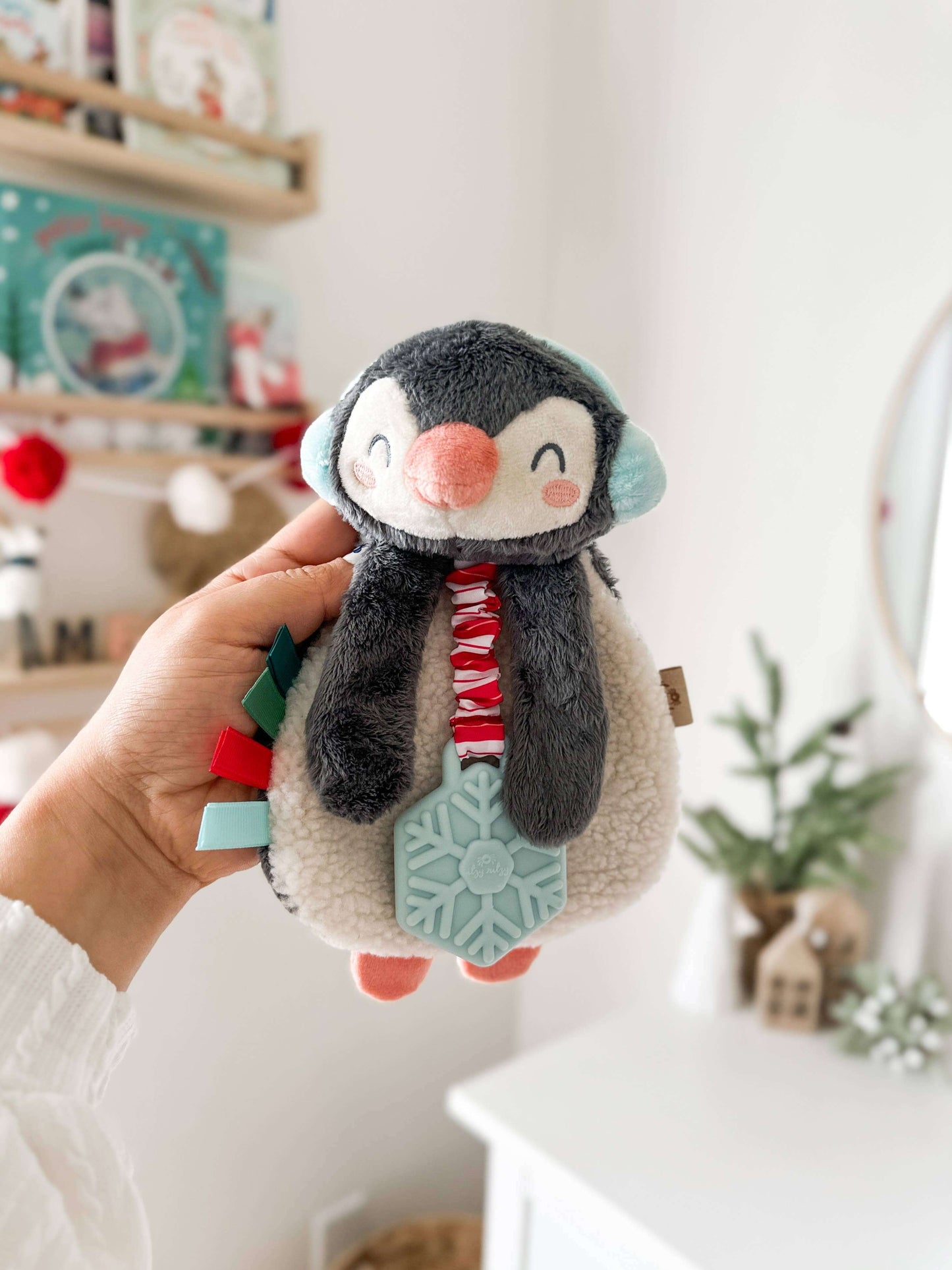 Holiday Itzy Lovey™ Plush + Teether Toy: Bear - Evvie Bean's Baby Boutique