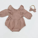 Gabriella Longsleeve Romper with Bow
