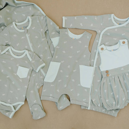 Organic Cotton Sleeveless Romper - Freshwater Snail