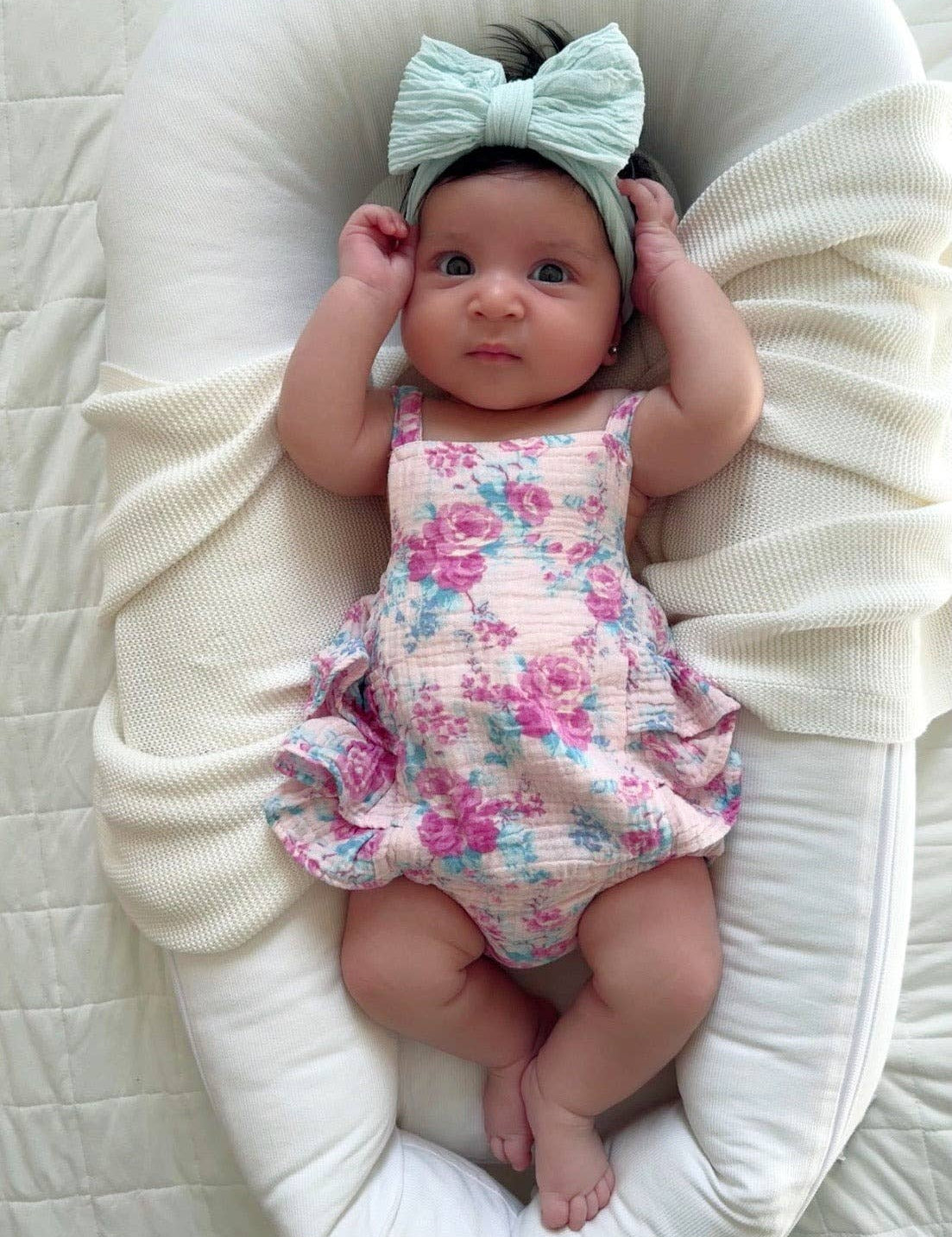 Muslin Ruffle Sunsuit- Garden Secrets