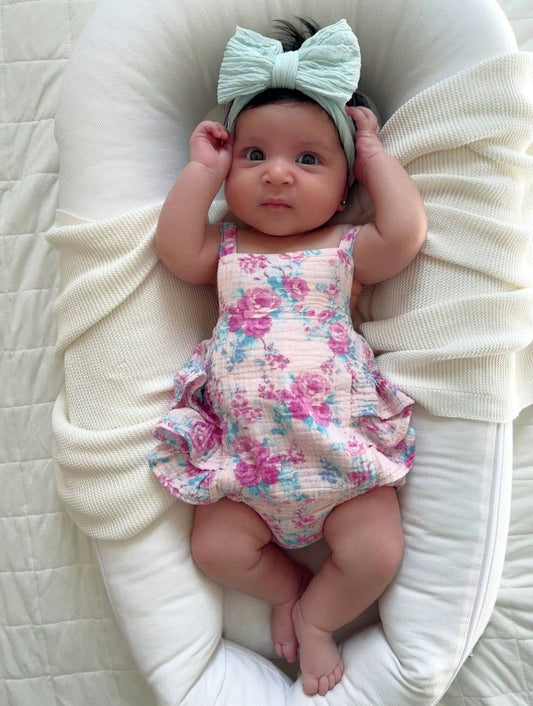 Muslin Ruffle Sunsuit- Garden Secrets