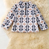White & gray aztec pull over