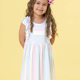 Sunshine Sway Striped Ruffle Dress