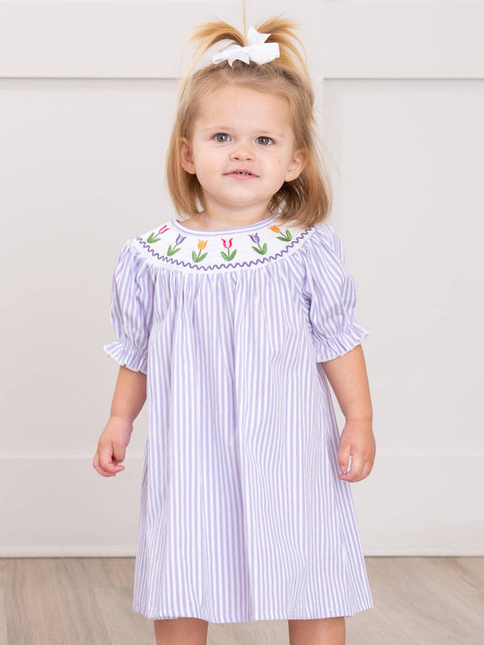 Tulip Smocked Striped Dress