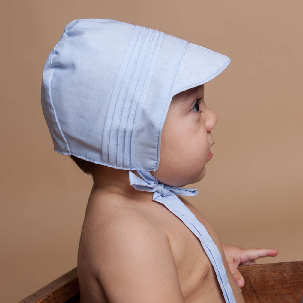 Boys Solid Blue Bonnet Baby