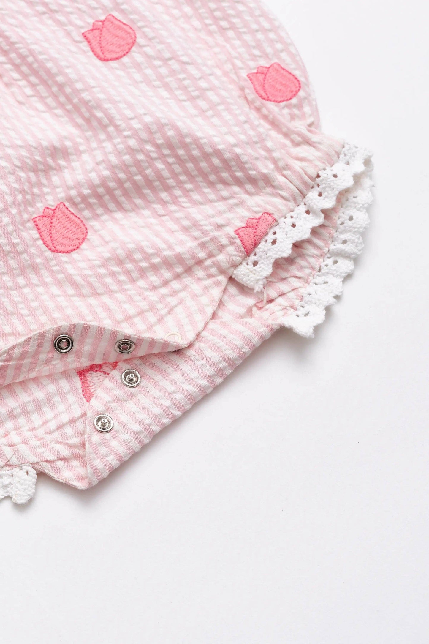 Easter Smocked Bubble Romper Embroidered Tulips