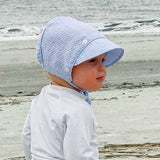 Blue Stripe Seersucker Bonnet Baby