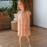 Frill Collar Puff Sleeve Dress- Spring Bouquet