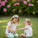 Tractor applique tunic & dusty green leggings