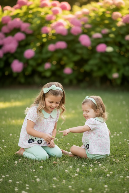 Tractor applique tunic & dusty green leggings
