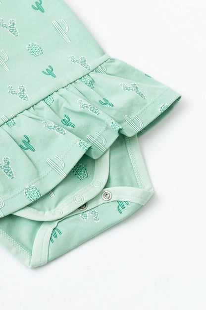 Short Sleeve All Dressed Up Bodysuit Green Cactus